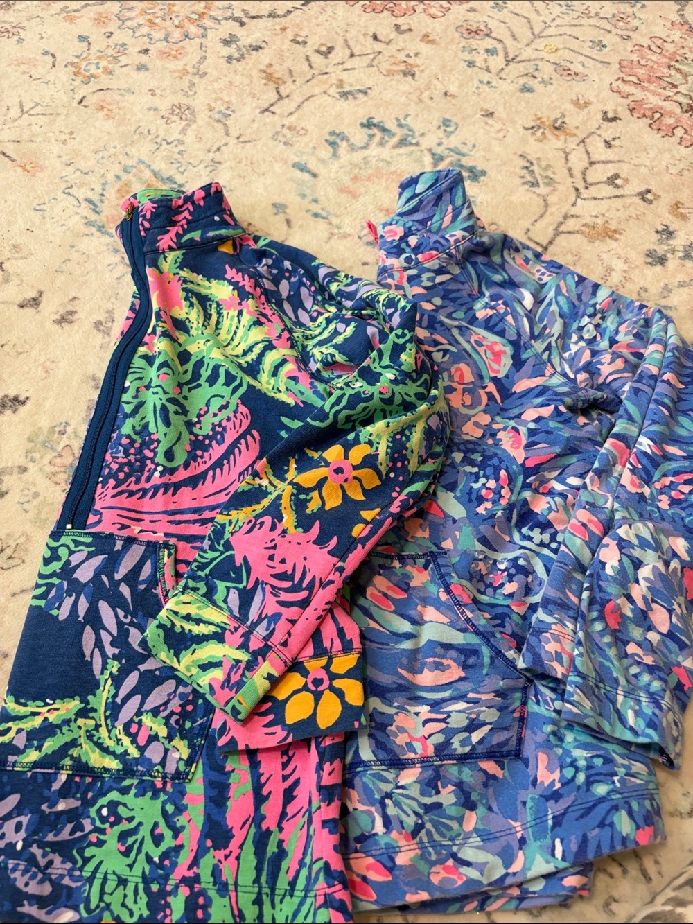 2 Lily Pulitzer Colorful Floral Printed zip Jacket - Multicolor.  12-14